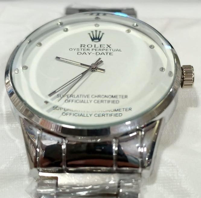 Rolex Men’s Formal Quartz Wrist Watch With Stainless Steel Chain
